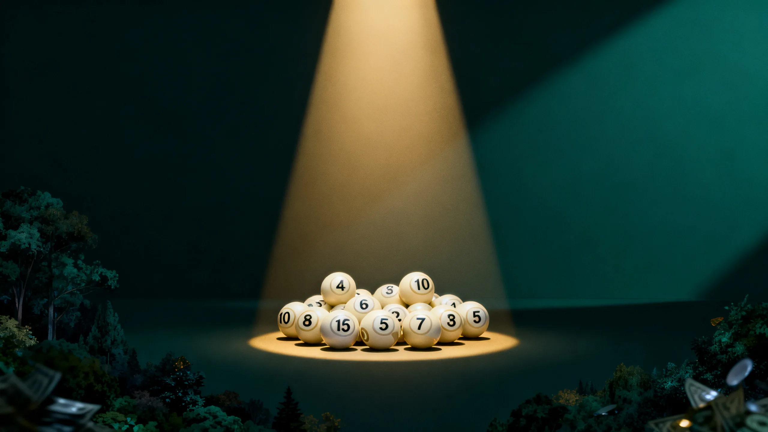 Wooden meeting table with one lottery play slip in the centre, four coffee mugs, and scribbled notes, illustrating a Greece Powerball syndicate.